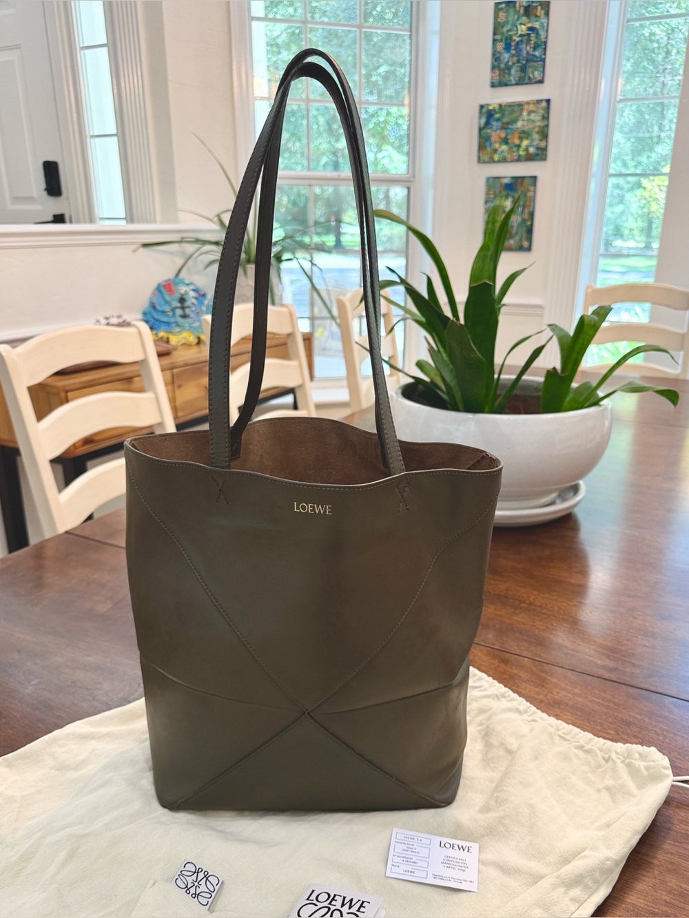 Loewe Medium Puzzle Fold Tote with organizer, receipt, dust bag, & gift bag - Picture 3 of 16